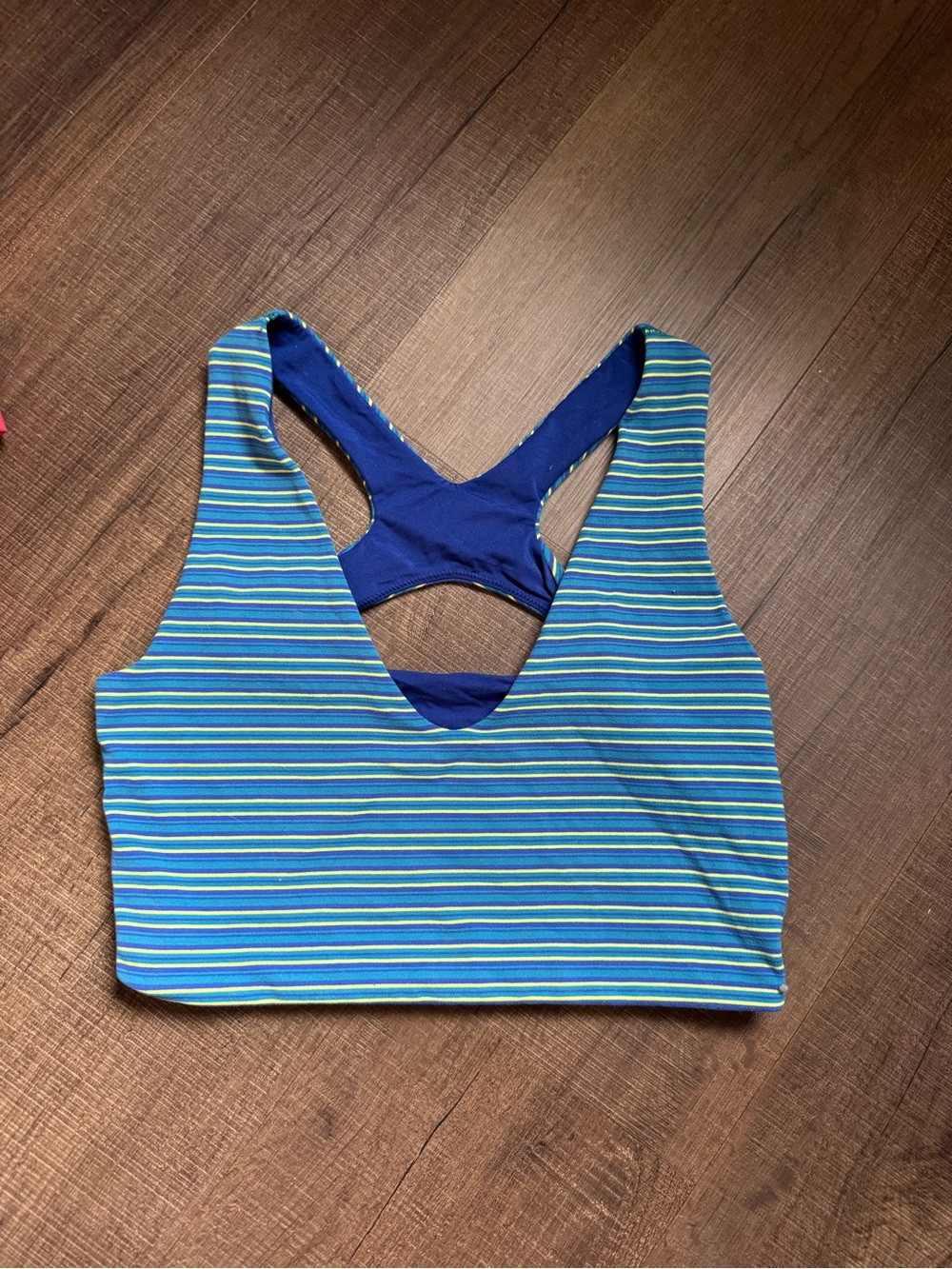 lululemon athletica Blue Striped Racerback Sports Bra